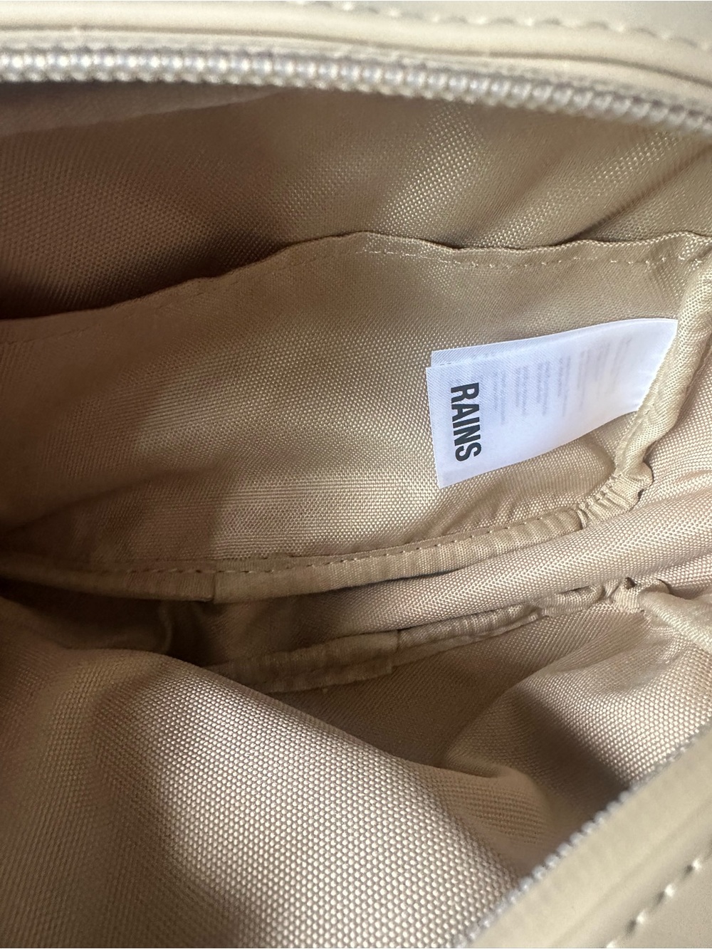 Rains Waterproof Box Bag Beige Crossbody Bag - Picture 7 of 7